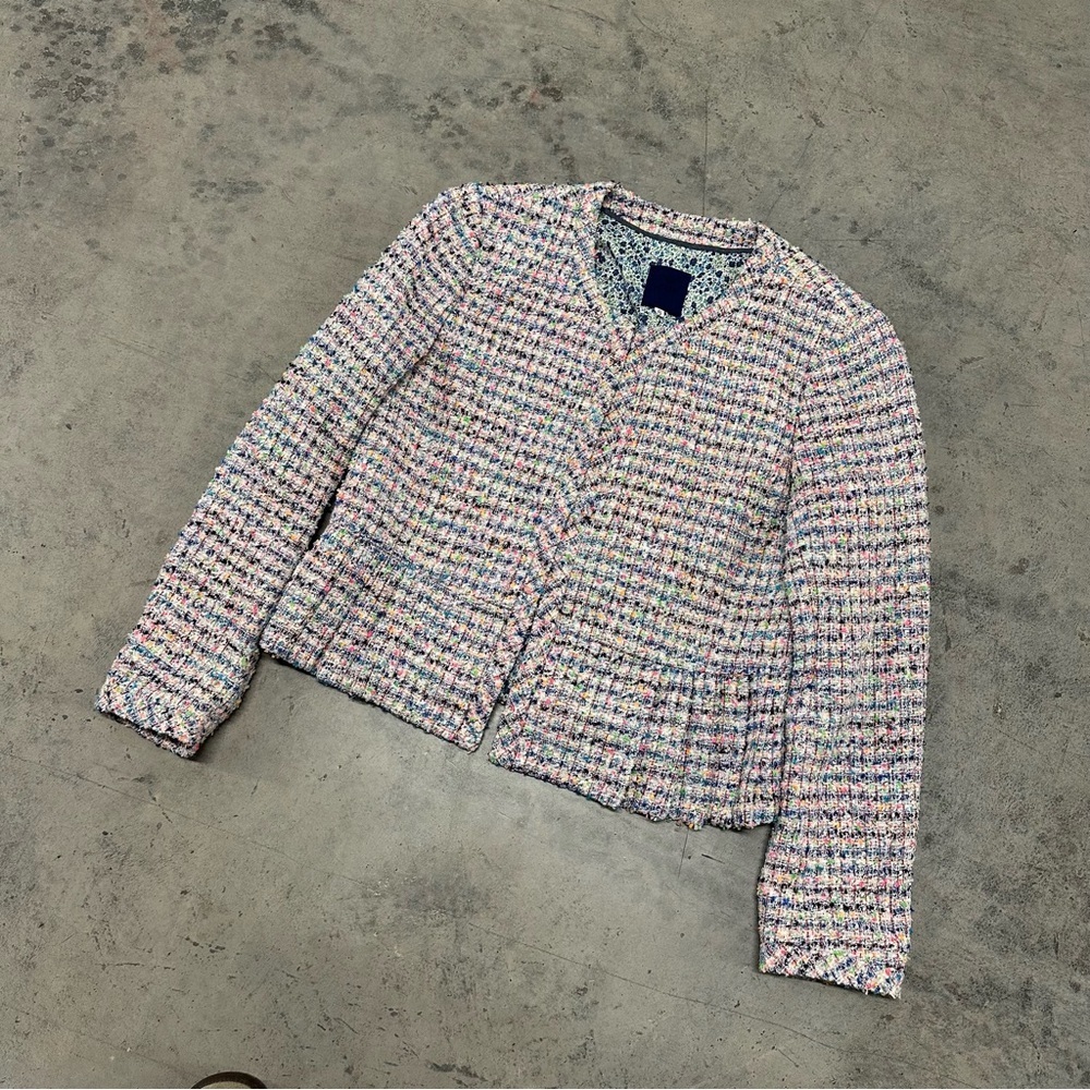 J. Crew Rainbow Tweed Jacket Pleated‎ Ends 6 - Picture 2 of 7
